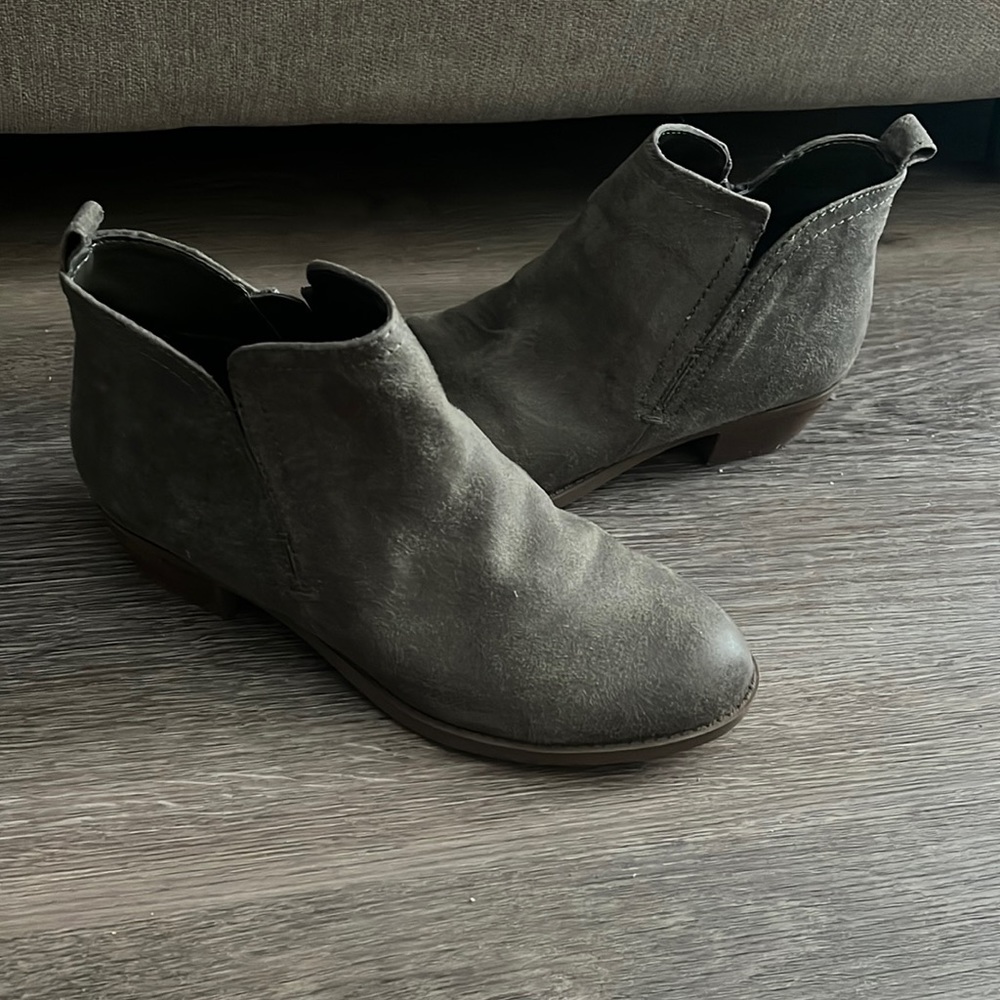 Olive green ankle booties